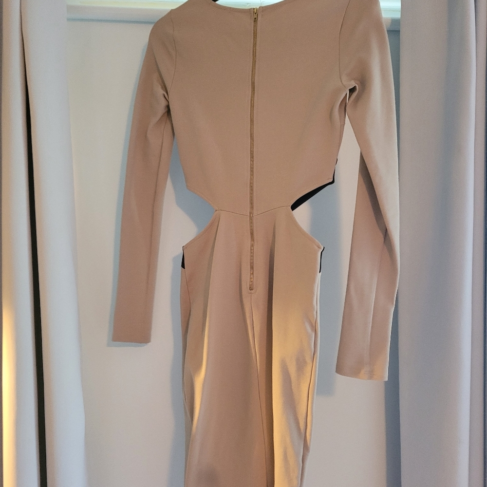 Tan cut out dress